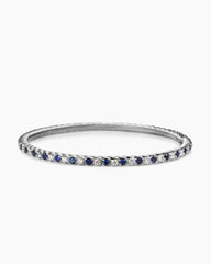 Pavé Stretch Bracelet in 18K White Gold with Sapphires and Diamonds, 3mm