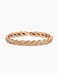 Sculpted Cable Flex Bracelet in 18K Rose Gold with Cognac Diamonds, 7.8mm