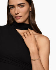 Sculpted Cable Flex Bracelet in 18K Rose Gold with Cognac Diamonds, 7.8mm