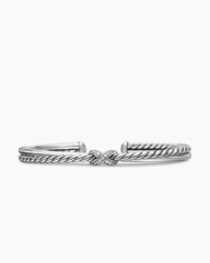 Petite X Center Station Bracelet in Sterling Silver with Diamonds, 5.2mm