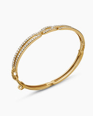 Stax Linked Bracelet in 18K Yellow Gold with Diamonds, 7mm