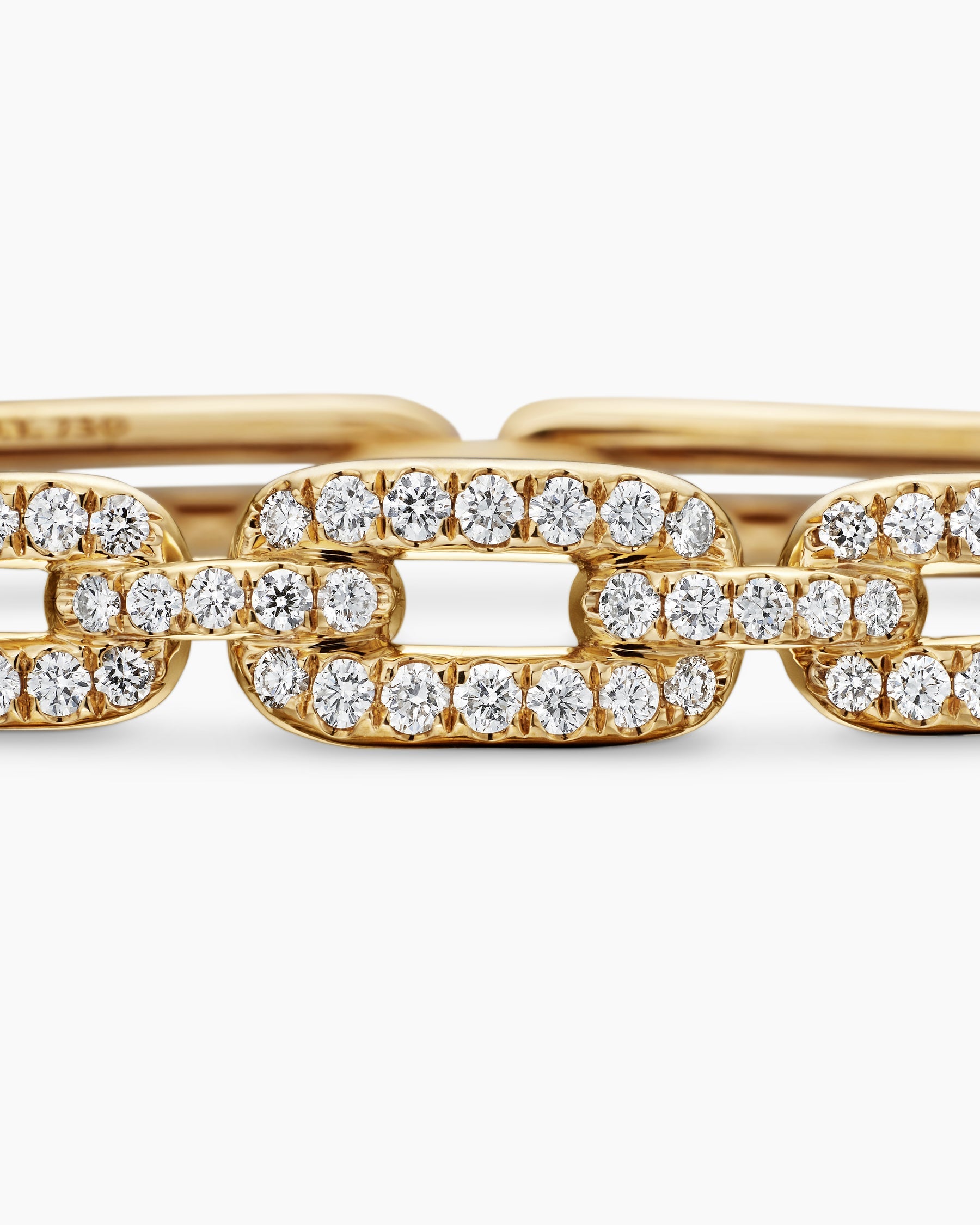 Stax Linked Bracelet in 18K Yellow Gold with Diamonds, 7mm