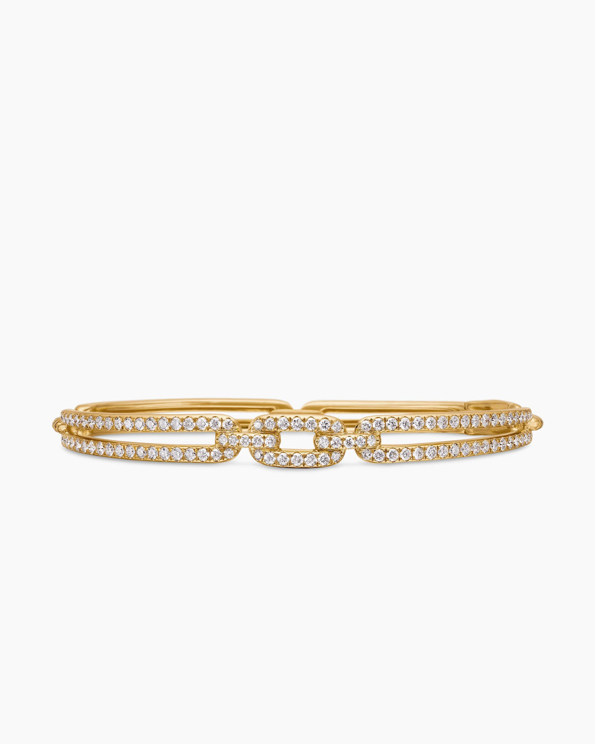 Stax Linked Bracelet in 18K Yellow Gold with Diamonds, 7mm