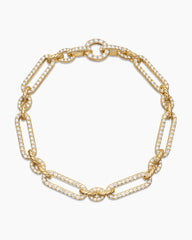 Lexington Chain Bracelet in 18K Yellow Gold with Full Pavé Diamonds, 6.5mm