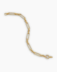 Lexington Chain Bracelet in 18K Yellow Gold with Full Pavé Diamonds, 6.5mm