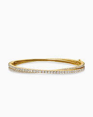 Pavé Crossover Two Row Bracelet in 18K Yellow Gold with Diamonds, 5.5mm