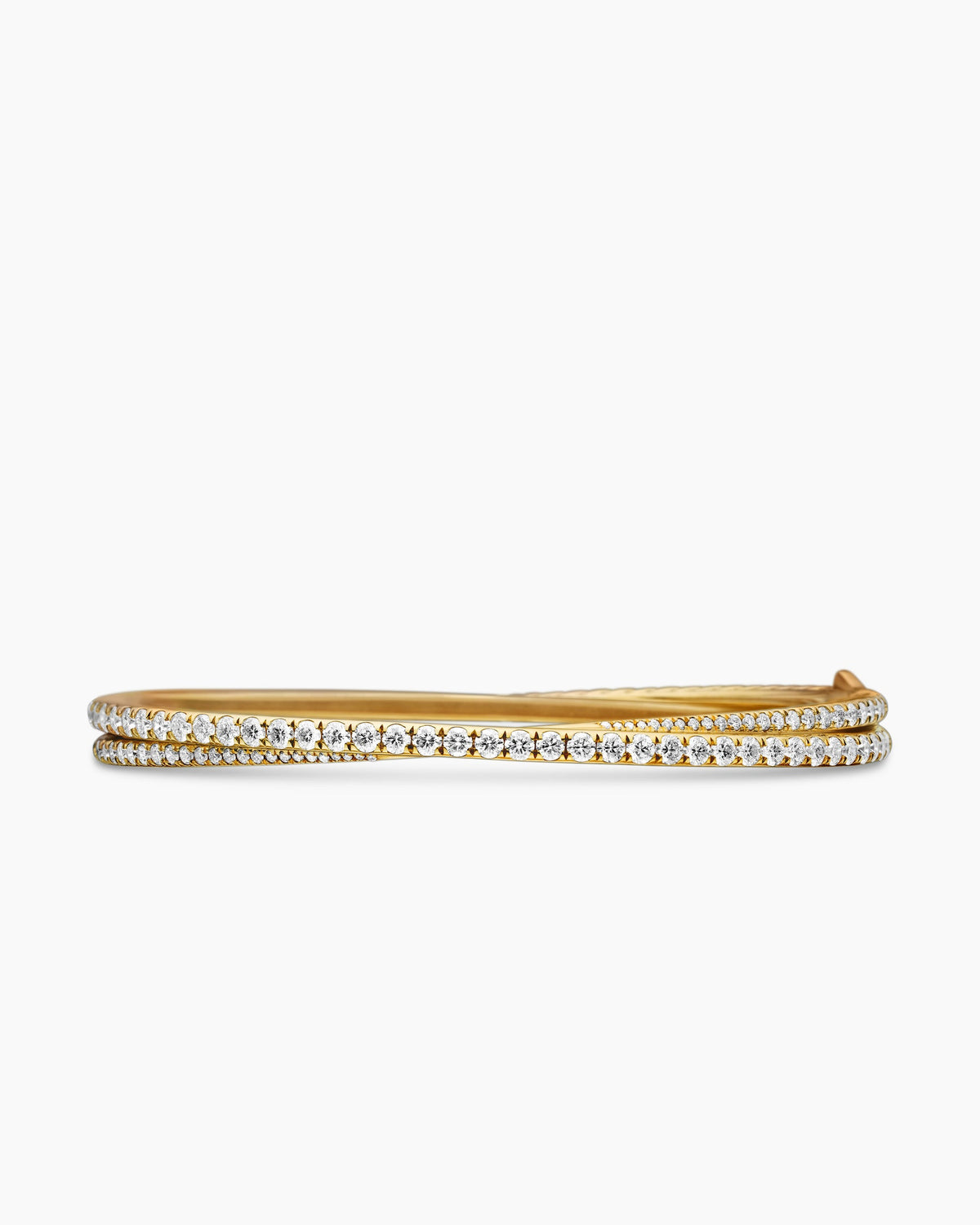 Pavé Crossover Two Row Bracelet in 18K Yellow Gold with Diamonds, 5.5mm