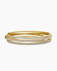 Pavé Crossover Three Row Bracelet in 18K Yellow Gold with Diamonds, 11mm
