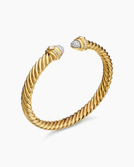 Renaissance® Oval Cablespira Bracelet in 18K Yellow Gold with Diamonds, 7mm