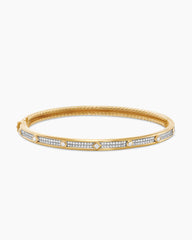 Modern Renaissance® Bangle Bracelet in 18K Yellow Gold with Full Pavé Diamonds, 4.5mm