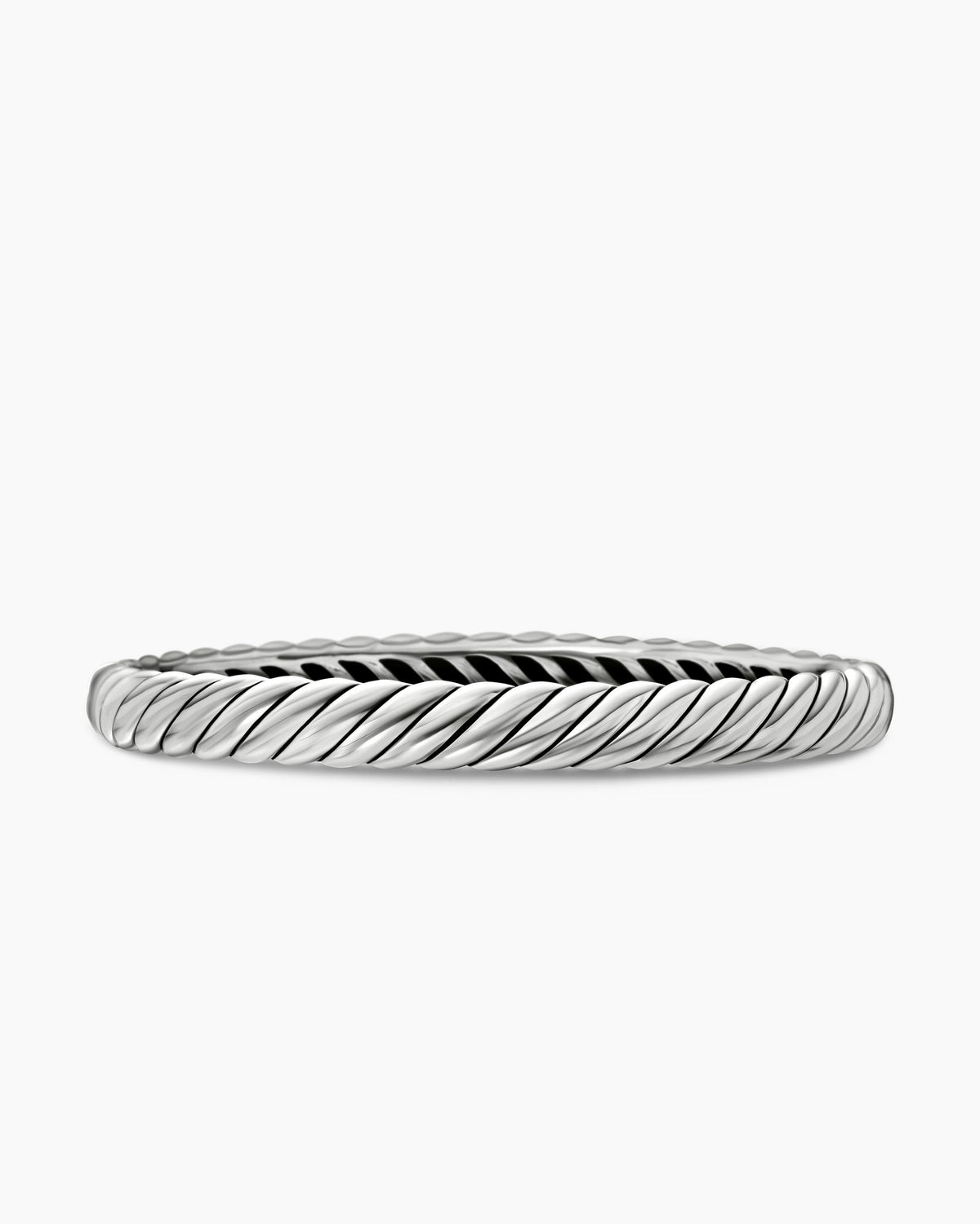 Sculpted Cable Bangle Bracelet in Sterling Silver, 7mm