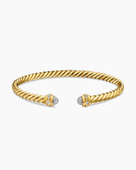 Renaissance® Oval Cablespira Bracelet in 18K Yellow Gold with Diamonds, 4.5mm