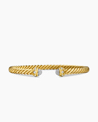 Renaissance® Oval Cablespira Bracelet in 18K Yellow Gold with Diamonds, 4.5mm