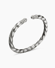 Cable Edge® Bracelet in Sterling Silver with Diamonds, 5.5mm