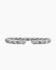 Cable Edge® Bracelet in Sterling Silver with Diamonds, 5.5mm