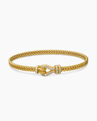 Thoroughbred Loop Bracelet in 18K Yellow Gold with Diamonds, 4.5mm