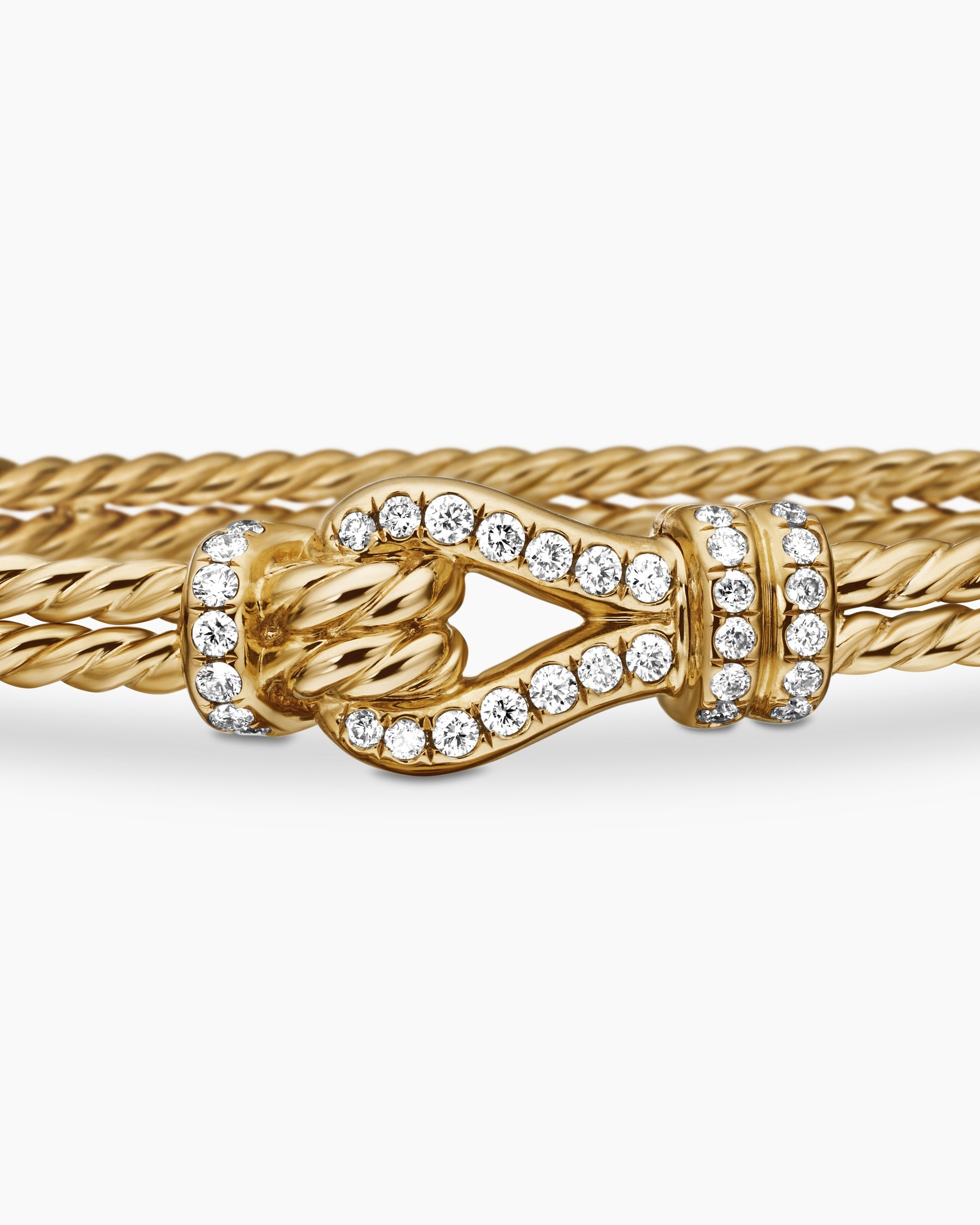 Thoroughbred Loop Bracelet in 18K Yellow Gold with Diamonds, 4.5mm