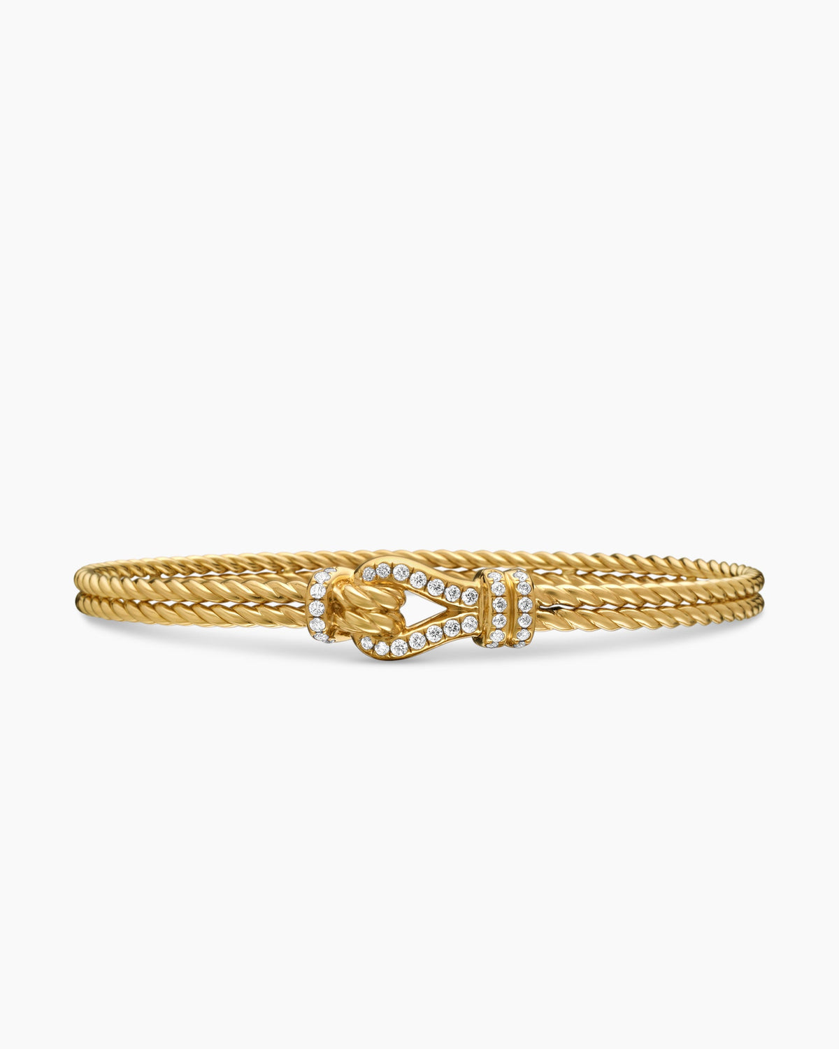 Thoroughbred Loop Bracelet in 18K Yellow Gold with Diamonds, 4.5mm