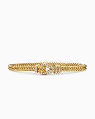 Thoroughbred Loop Bracelet in 18K Yellow Gold with Diamonds, 4.5mm