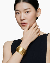 Cable Edge® Cuff Bracelet in 18K Yellow Gold, 40mm