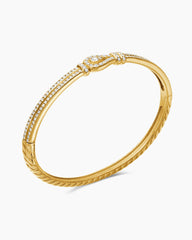 Thoroughbred Loop Bracelet in 18K Yellow Gold with Full Pavé Diamonds, 4.5mm