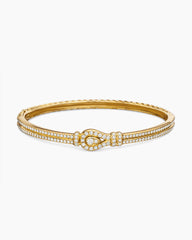 Thoroughbred Loop Bracelet in 18K Yellow Gold with Full Pavé Diamonds, 4.5mm