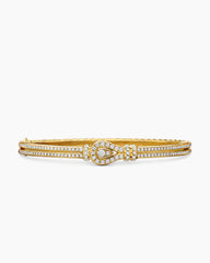 Thoroughbred Loop Bracelet in 18K Yellow Gold with Full Pavé Diamonds, 4.5mm