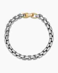 DY Bel Aire Box Chain Bracelet in Sterling Silver with 14K Yellow Gold, 6mm