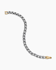 DY Bel Aire Box Chain Bracelet in Sterling Silver with 14K Yellow Gold, 6mm