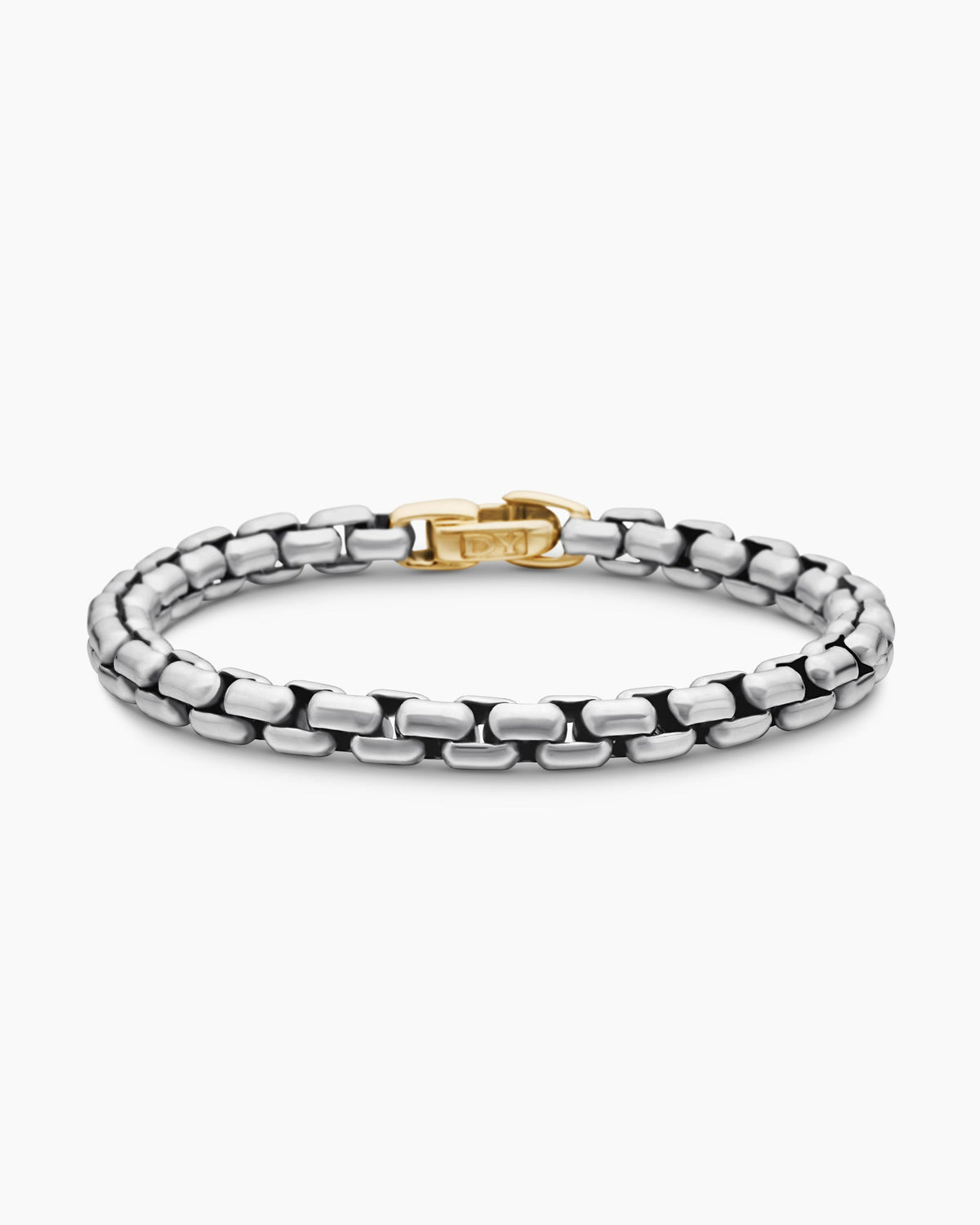 DY Bel Aire Box Chain Bracelet in Sterling Silver with 14K Yellow Gold, 6mm