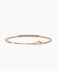 Petite Pavé Bar Bracelet in 18K Rose Gold with Cognac Diamonds, 1.7mm