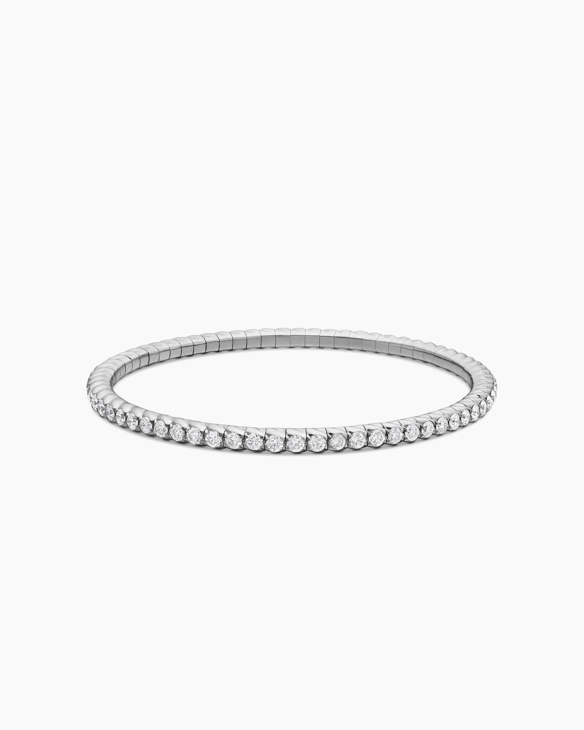 Pavé Stretch Bracelet in 18K White Gold with Diamonds, 3mm