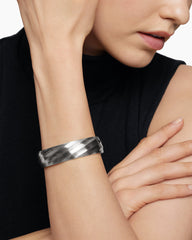 Cable Edge® Cuff Bracelet in Sterling Silver, 17mm