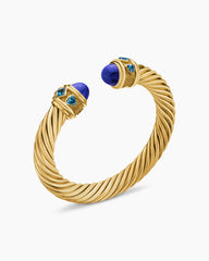 Renaissance® Cablespira Bracelet in 18K Yellow Gold with Lapis and Hampton Blue Topaz, 9mm
