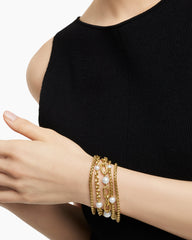 DY Madison® Pearl Multi Row Chain Bracelet in 18K Yellow Gold with Pearls, 25.7mm