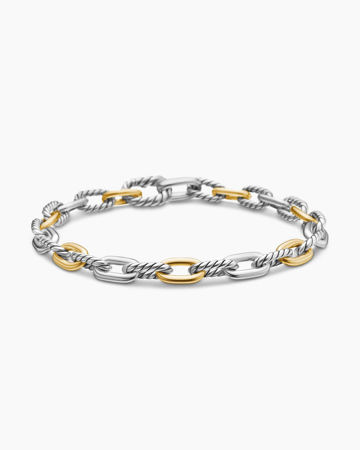DY Madison® Chain Bracelet in Sterling Silver with 18K Yellow Gold, 5.5mm