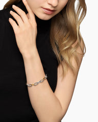 DY Madison® Chain Bracelet in Sterling Silver with 18K Yellow Gold, 8.5mm