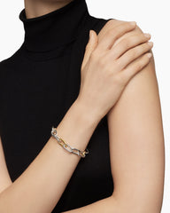 DY Madison® Chain Bracelet in Sterling Silver with 18K Yellow Gold, 11mm