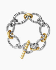 DY Mercer® Chain Bracelet in Sterling Silver with 18K Yellow Gold and Diamonds, 20mm