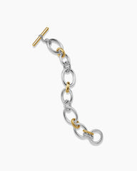 DY Mercer® Chain Bracelet in Sterling Silver with 18K Yellow Gold and Diamonds, 20mm