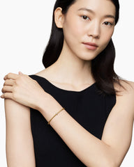 Classic Cablespira® Station Bracelet in 18K Yellow Gold with Diamonds, 3mm