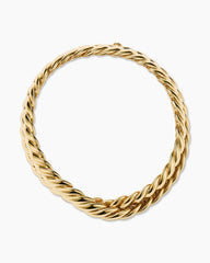 Sculpted Cable Double Wrap Bracelet in 18K Yellow Gold, 8.5mm