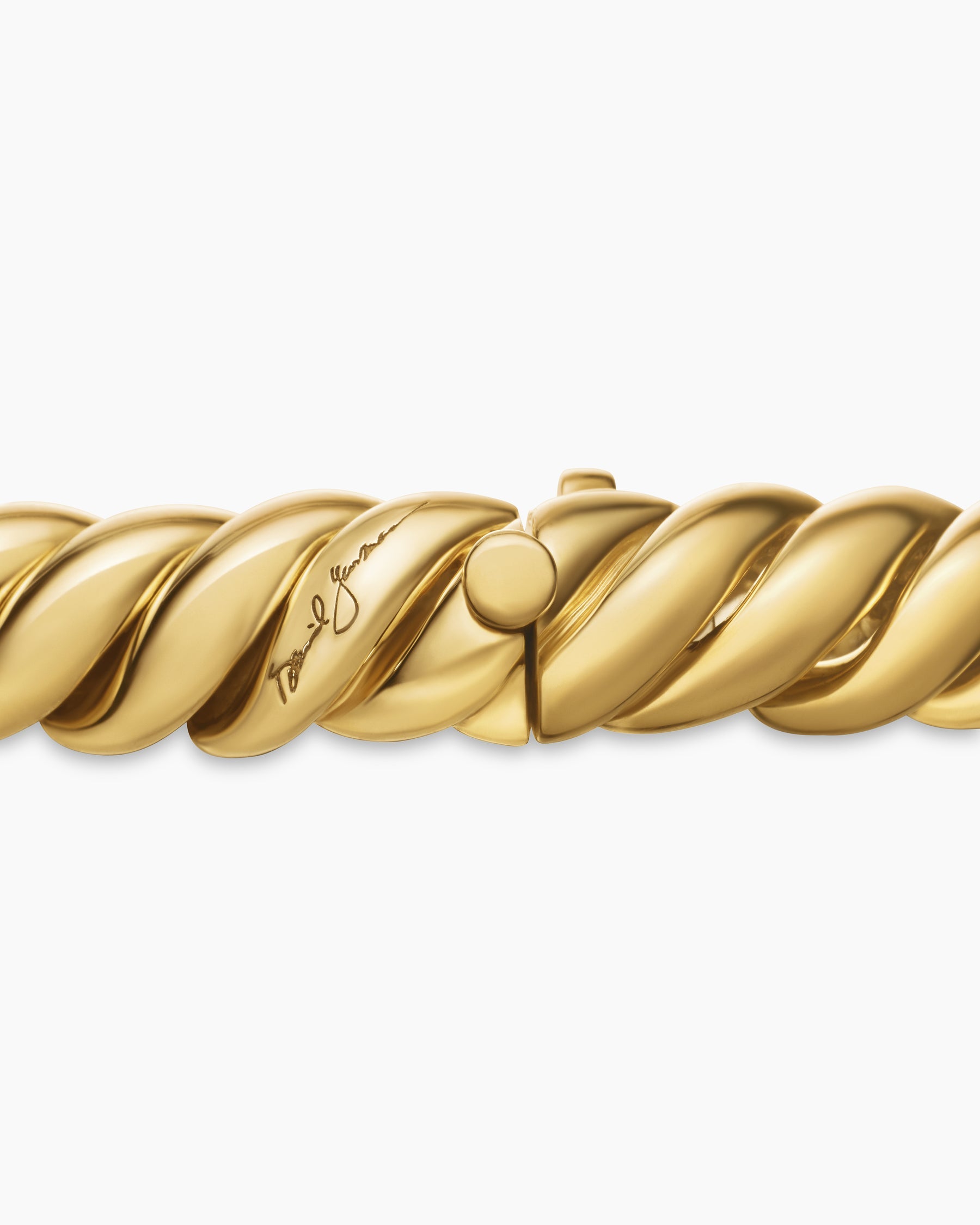 Sculpted Cable Triple Wrap Bracelet in 18K Yellow Gold, 8.5mm