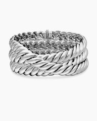 Sculpted Cable Triple Wrap Bracelet in Sterling Silver, 8.5mm