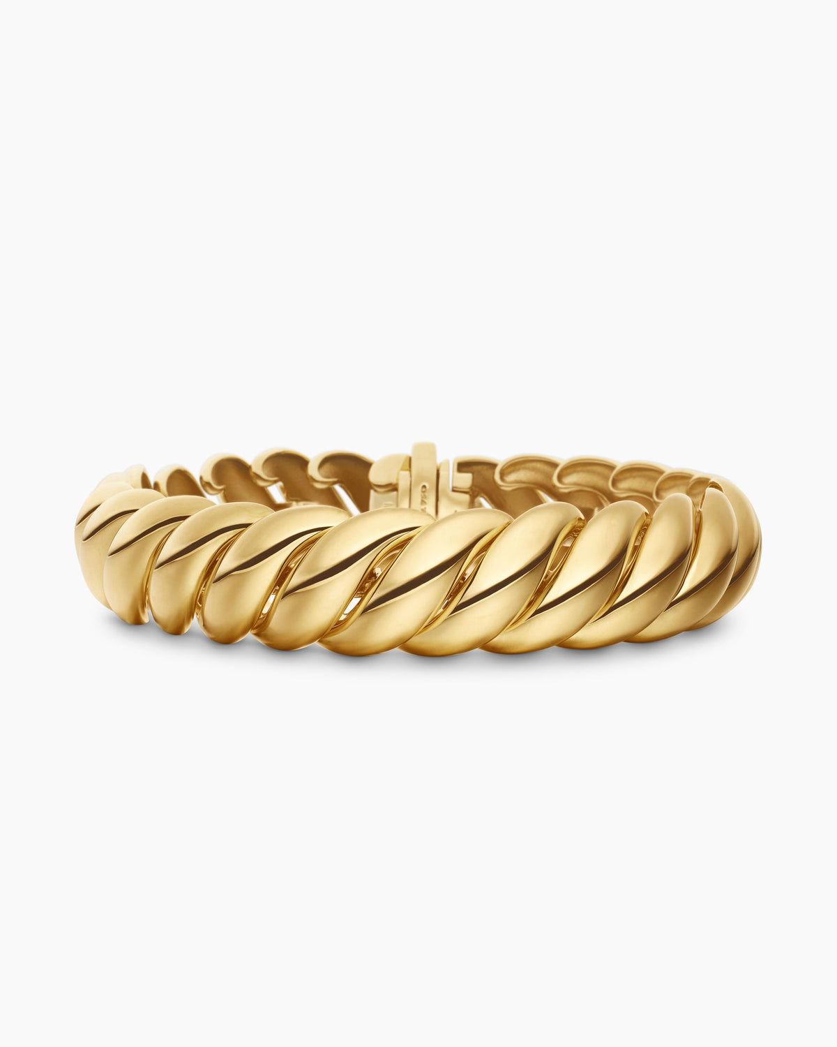 Sculpted Cable Bracelet in 18K Yellow Gold, 14mm