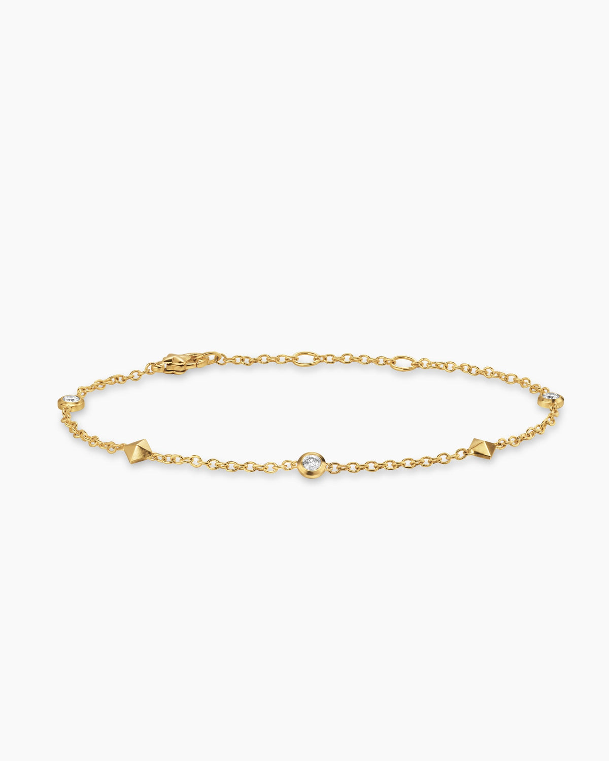 Petite Modern Renaissance® Station Bracelet in 18K Yellow Gold with Diamonds, 4.6mm