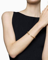 Cable Bracelet in 18K Yellow Gold with Diamonds, 5mm