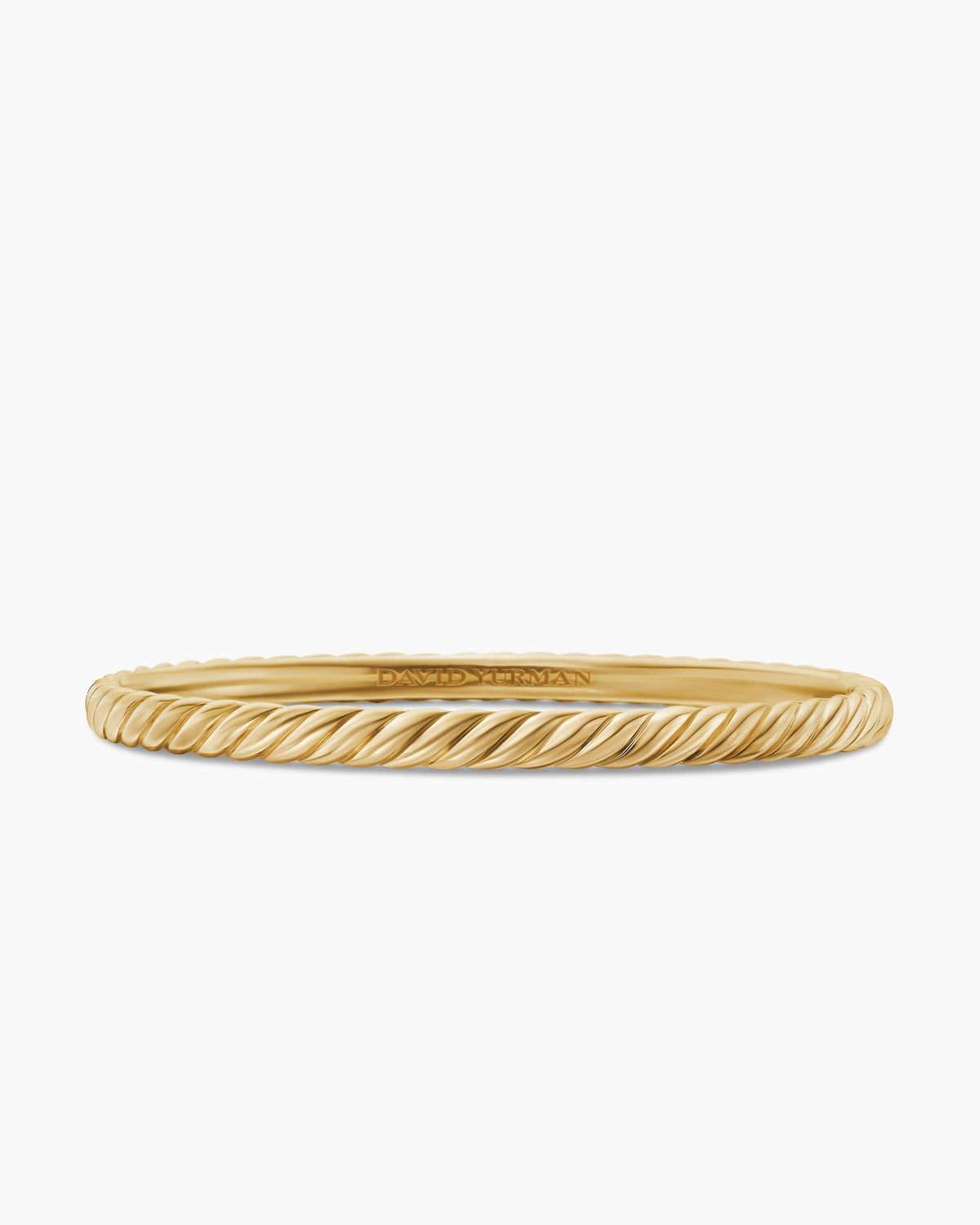 Sculpted Cable Bangle Bracelet in 18K Yellow Gold, 4.6mm