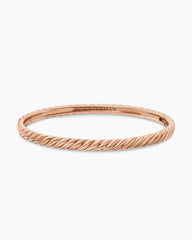 Sculpted Cable Bangle Bracelet in 18K Rose Gold, 4.6mm