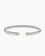 Cable Flex® Bracelet in Sterling Silver with 14K Yellow Gold, 4mm